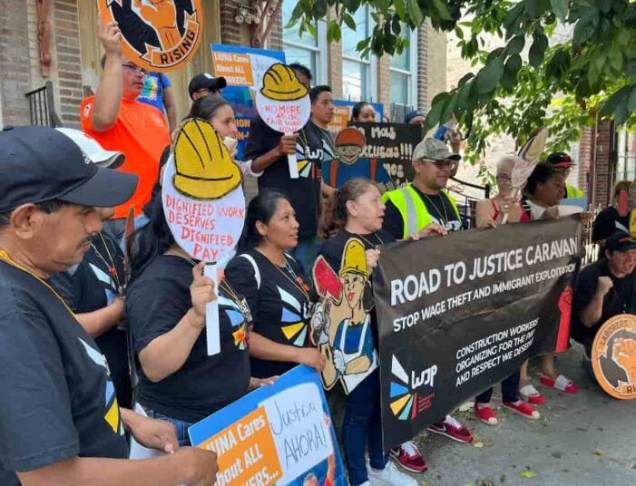 Worker’s Justice Project Leads Road to Justice Caravan to Confront Employers Across the City Over $100,000 in Unpaid Wages for Immigrant Workers