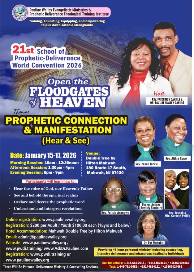 21st School of Prophetic-Deliverance World Convention 2026 to Convene in Mahwah, New Jersey 21st School of Prophetic-Deliverance World Convention 2026 to Convene in Mahwah, New Jersey